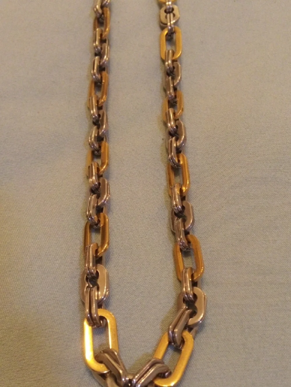 Two-Tone Chain Link Necklace - Gold & Silver